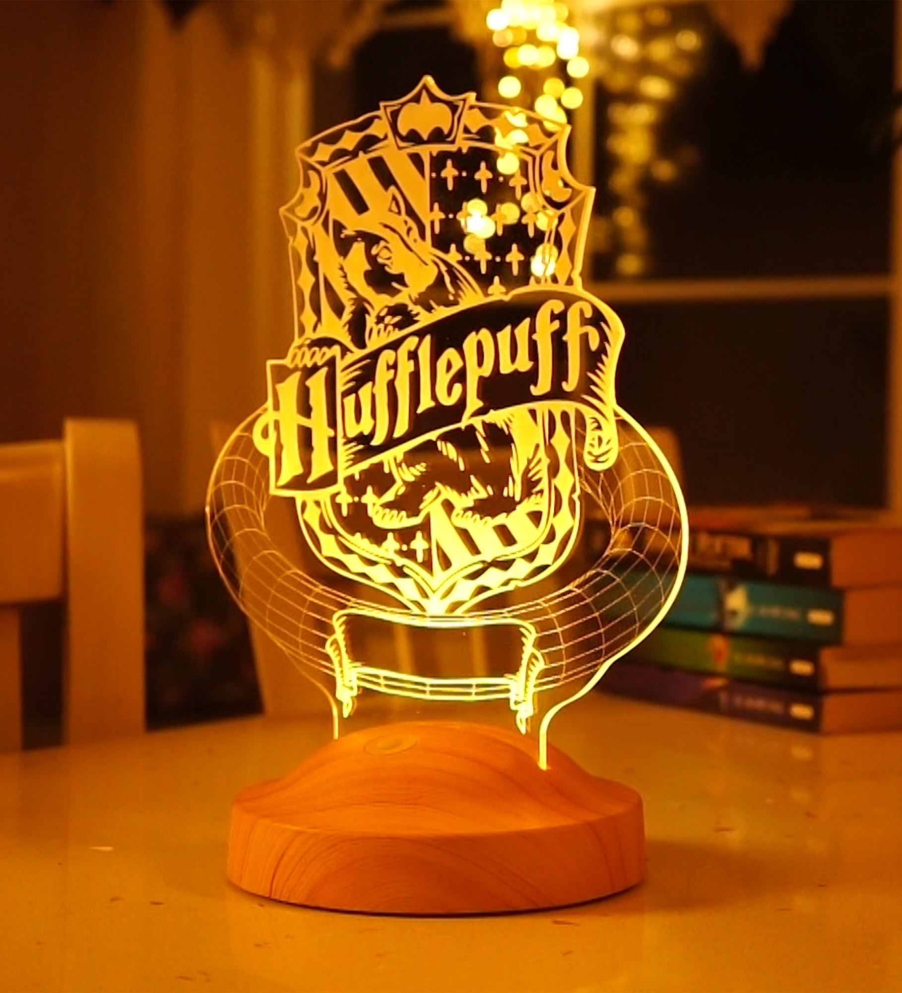 Hufflepuff Harry Potter Hogwarts Personalisierte Lampe mit Geschenkbox