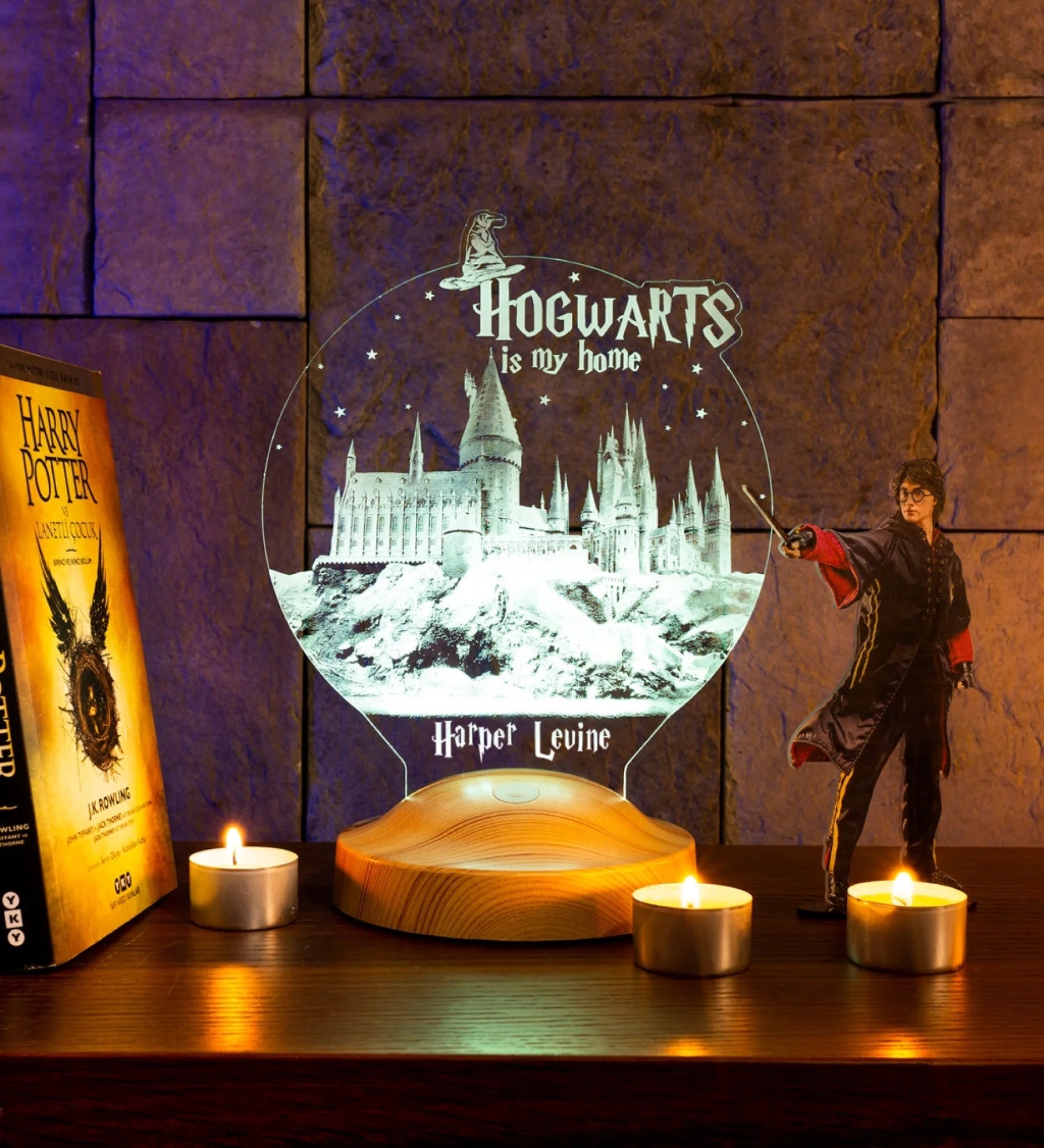 Hogwarts Personalisierte Geschenke Lampe mit Gravur (8)