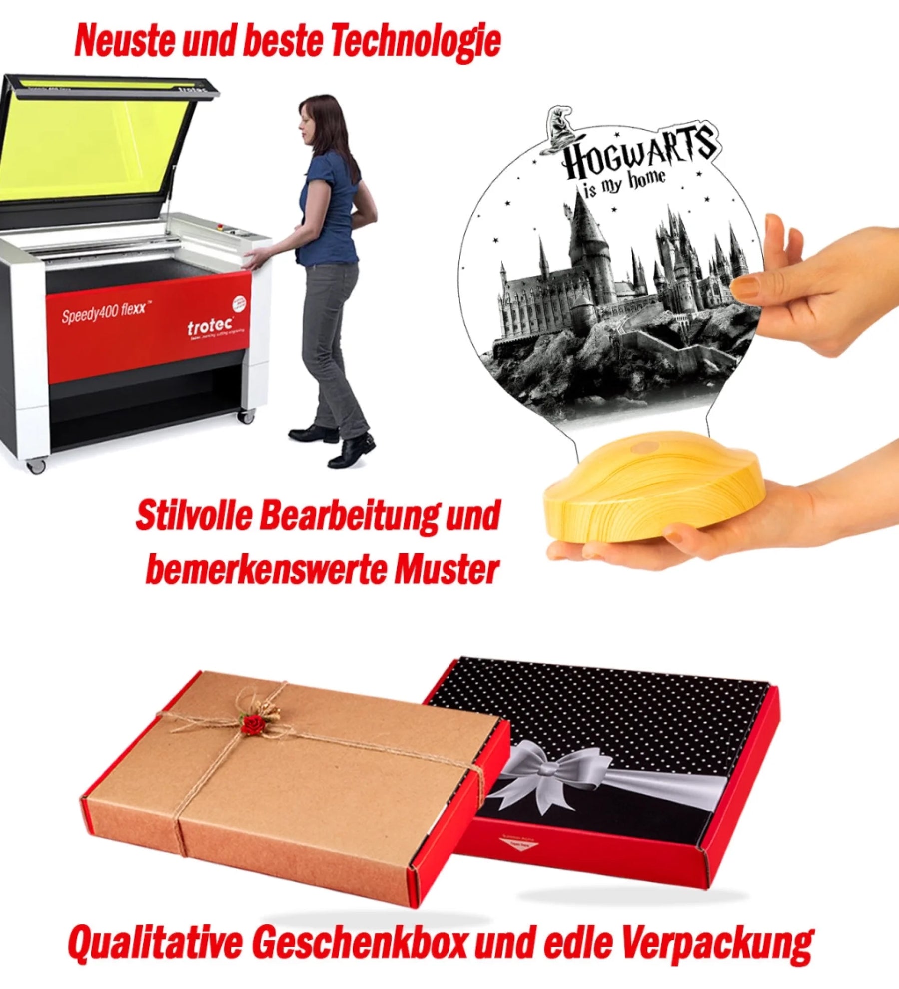 Hogwarts Personalisierte Geschenke Lampe mit Gravur (1)