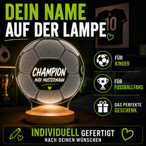 Personalisierte Fußball Lampe mit Wunschtext – das perfekte Geschenk für Fußballfans