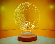 Der Mann im Mond mit Teddy Personalisierte Lampe für Kinder