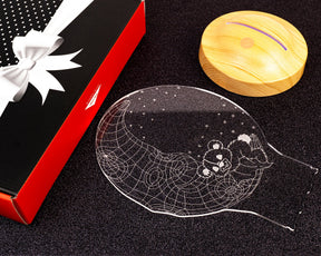 Der Mann im Mond mit Teddy Personalisierte Lampe für Kinder