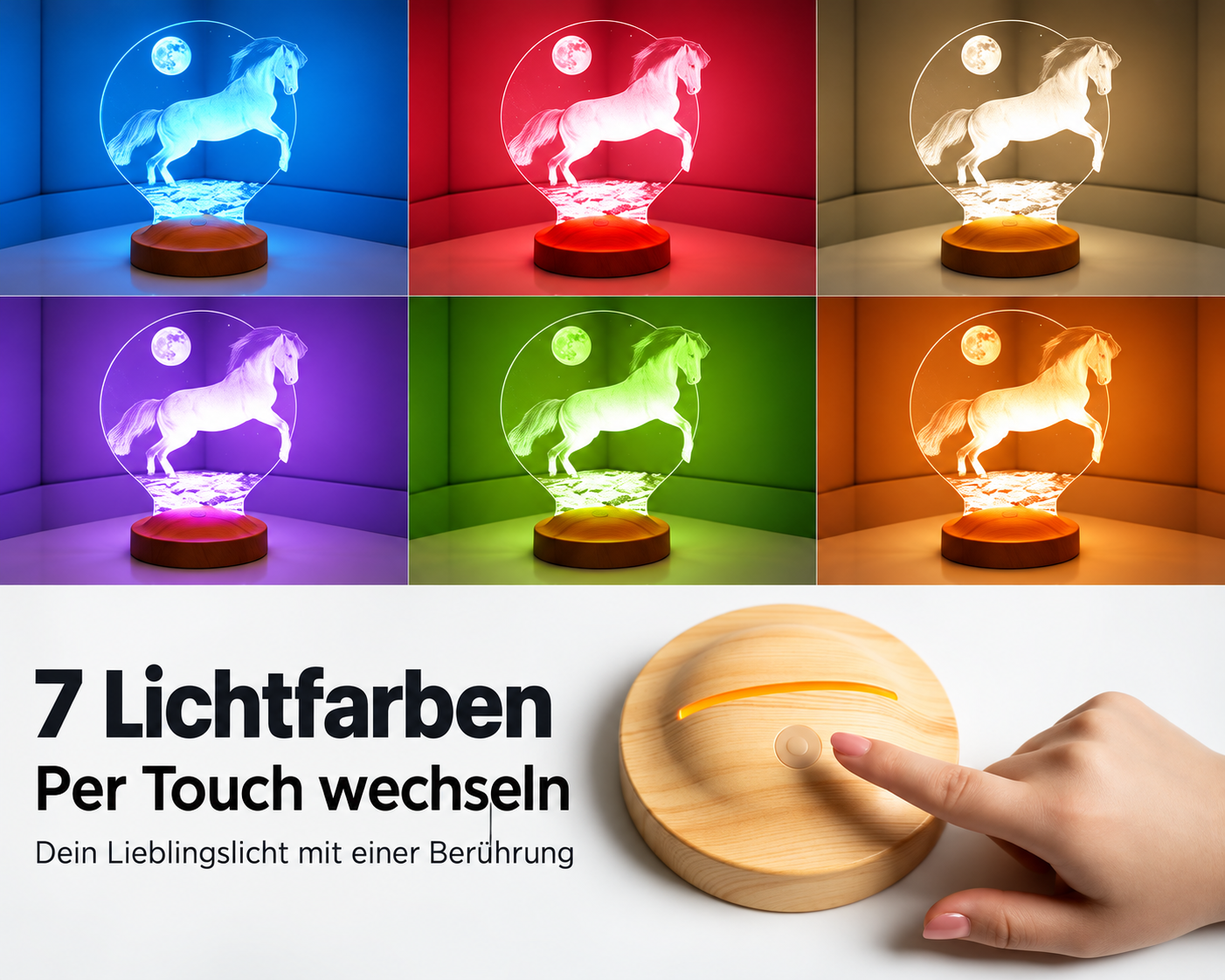 Pferd LED Lampe Geschenk für Pferdeliebhaber Reitergeschenke