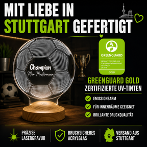 Personalisierte Fußball Lampe mit Wunschtext – das perfekte Geschenk für Fußballfans