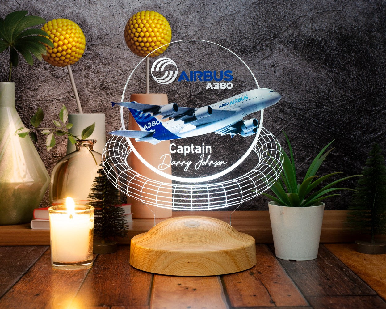 Passagierflugzeug Reiseflugzeug, 3D Illusionslampe, Geschenk für Reisende, für Piloten, für Flugzeugliebhaber, Geschenke für Weltreisende
