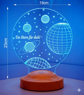 Weltall Personalisierte Lampe mit Wunschtext