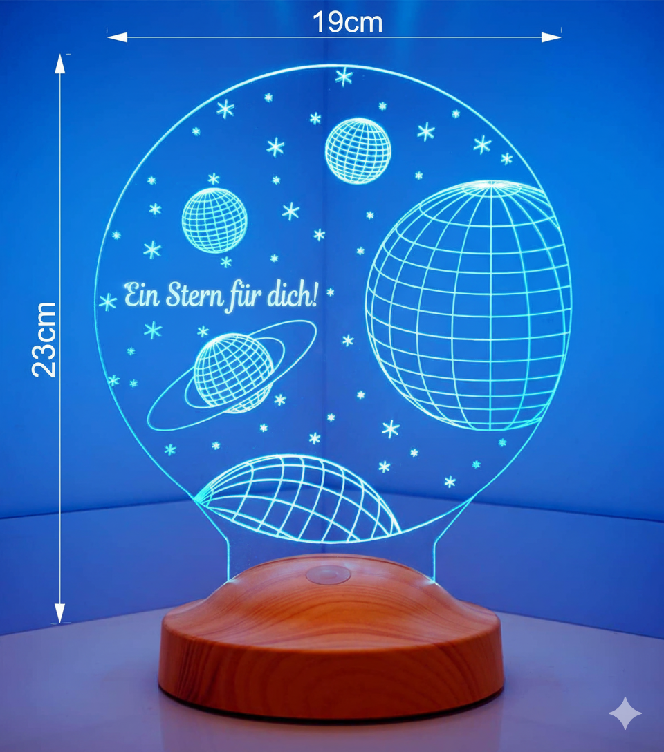 Weltall Personalisierte Lampe mit Wunschtext