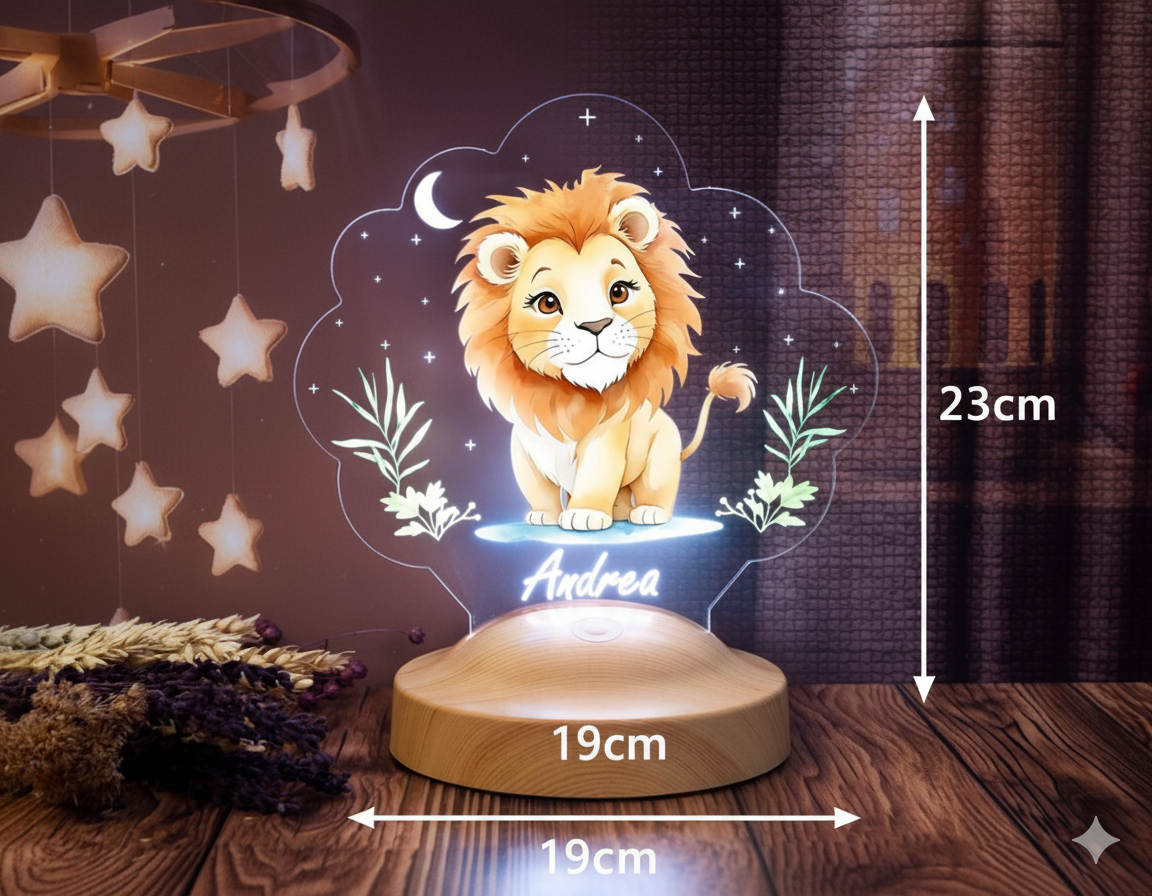 Personalisierte Baby-Löwe Lampe – Das perfekte Geschenk für Jungen