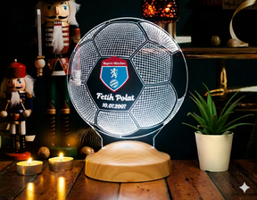 Fußball Personalisierte Lampe mit Wunschtext und Team Logo