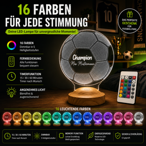 Personalisierte Fußball Lampe mit Wunschtext – das perfekte Geschenk für Fußballfans