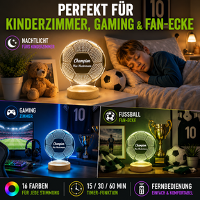 Personalisierte Fußball Lampe mit Wunschtext – das perfekte Geschenk für Fußballfans