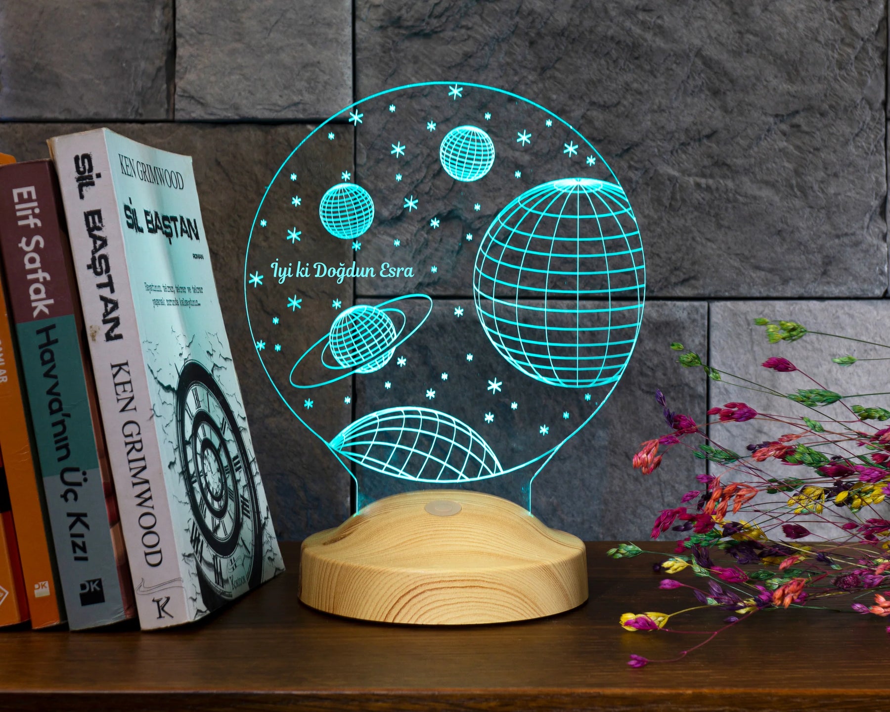 Weltall Personalisierte Lampe mit Wunschtext