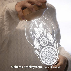 TRAUMFÄNGER PERSONALISIERTE 3D LAMPE MIT WUNSCHTEXT DREAMCATCHER