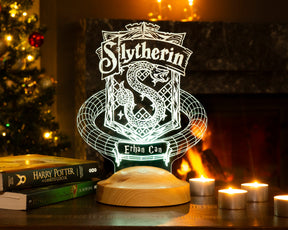 Harry Potter 3-in-1 Personalisierte LED Lampe – Hogwarts, Hedwig & dein Haus