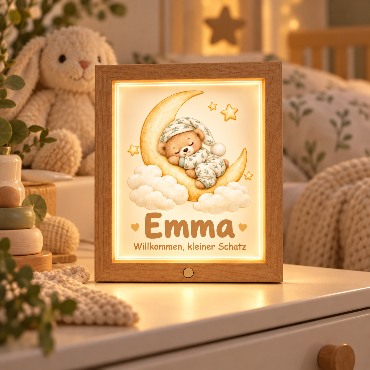 baby Holzrahmen Nachtlicht im Schlafzimmer