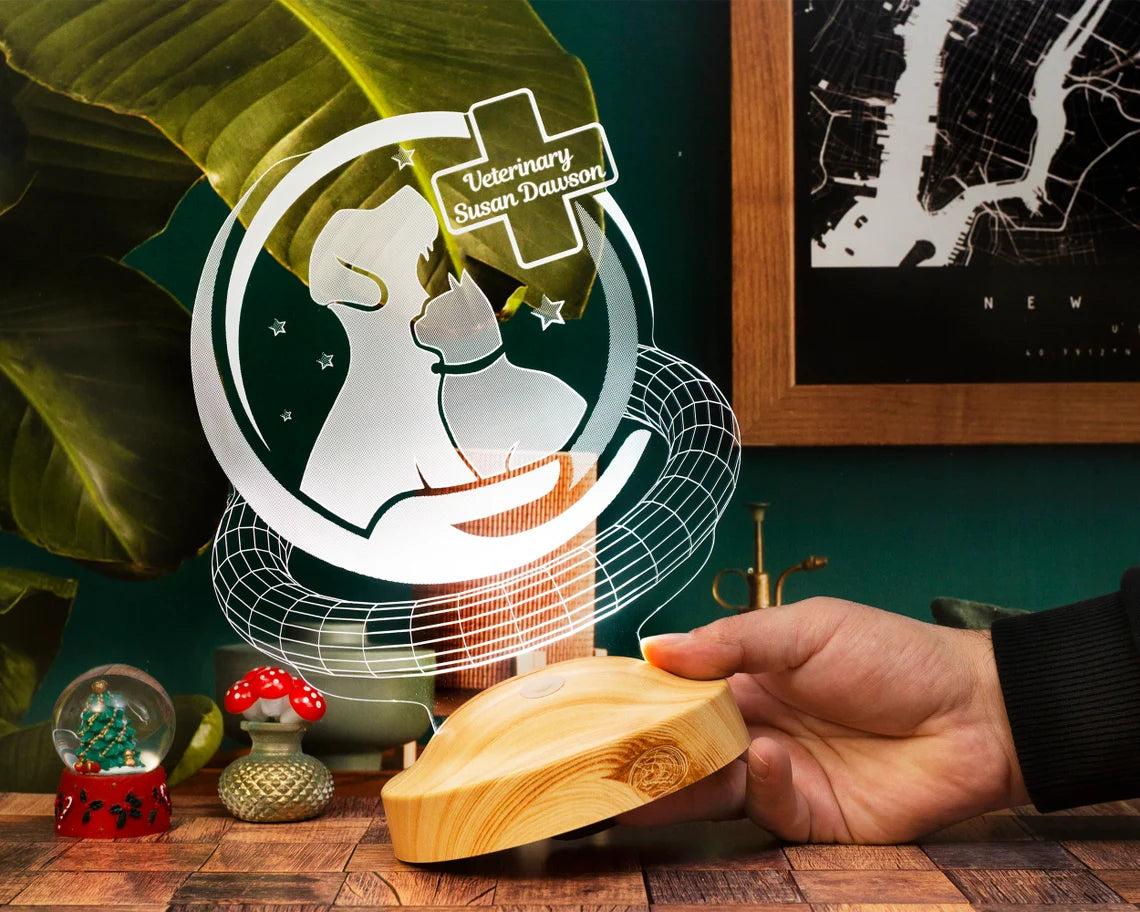 Tierarzt Personalisierte 3D Lampe, Geschenk Tierarzt