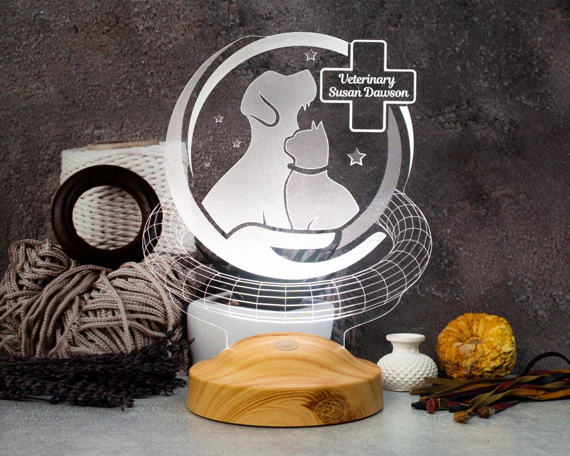 Tierarzt Personalisierte 3D Lampe, Geschenk Tierarzt