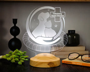 Tierarzt Personalisierte 3D Lampe, Geschenk Tierarzt