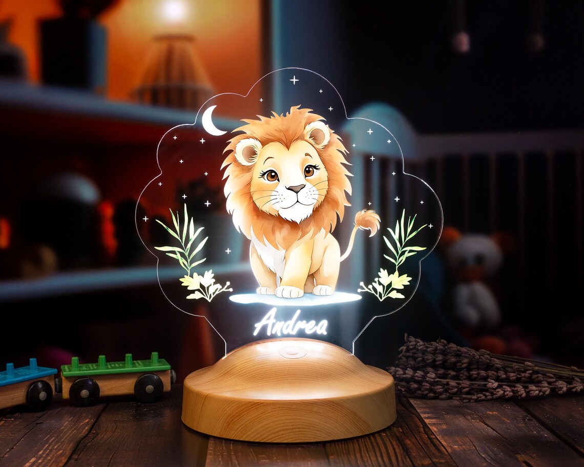 Personalisierte Baby-Löwe Lampe – Das perfekte Geschenk für Jungen