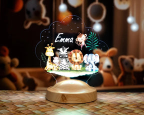 Personalisierte LED Safari-Babytiere Lampe – Das perfekte Geschenk für Kinder