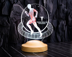 Orthopädie Arzt Personalisierte LED Lampe – Geschenk für Orthopäde, Chirurg, Medizinstudent Abschluss – Anatomie Lampe mit Muskel & Skelett Motiv