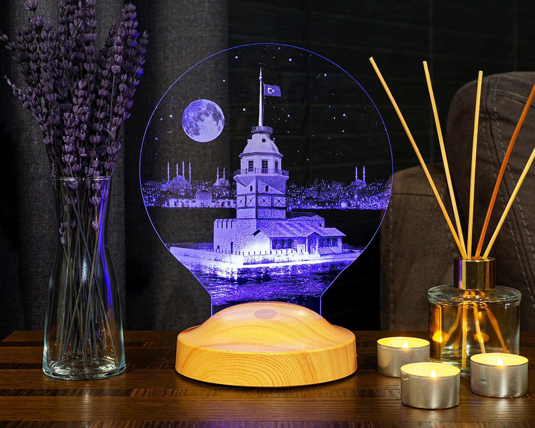 Leanderturm Istanbul Personalisierte Lampe mit Wunschtext Kiz Kulesi