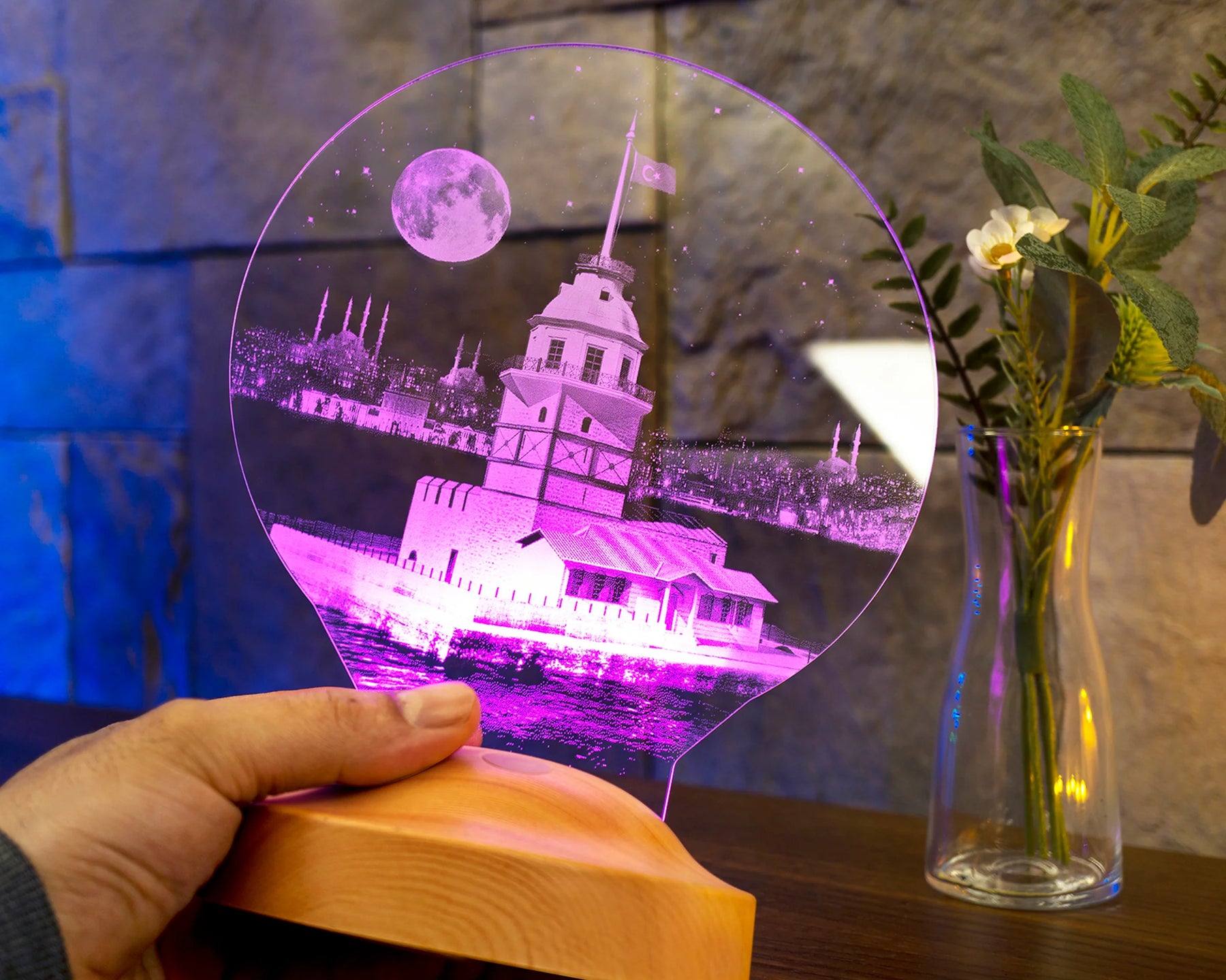 Leanderturm Istanbul Personalisierte Lampe mit Wunschtext Kiz Kulesi