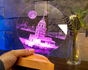 Leanderturm Istanbul Personalisierte Lampe mit Wunschtext Kiz Kulesi