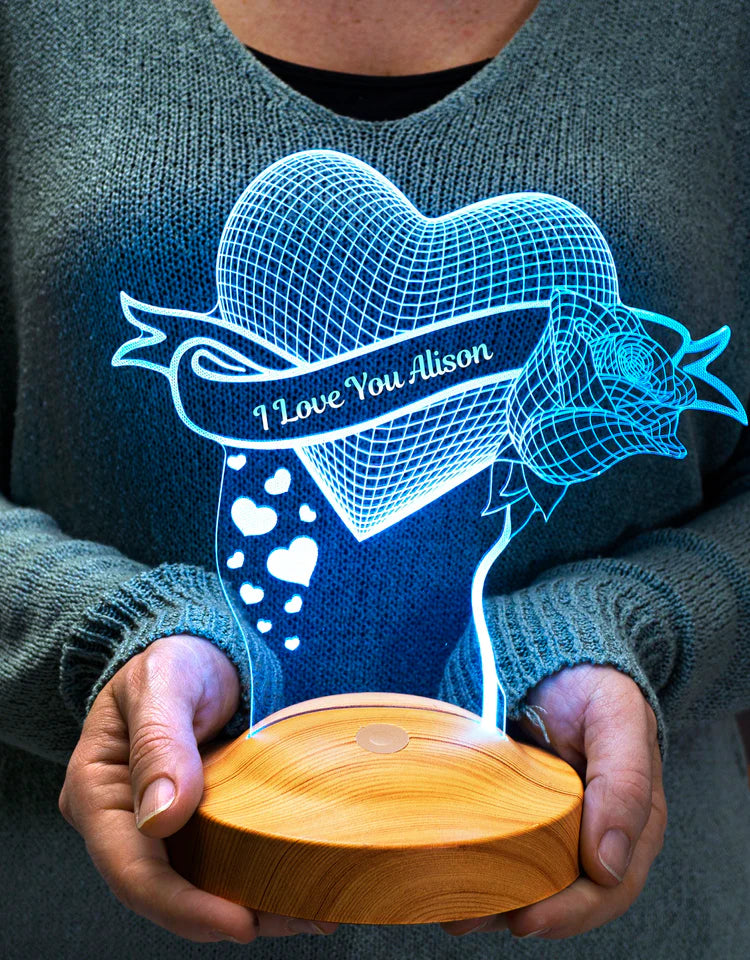 Einzigartige personalisierte LED Lampen - Geschenk für Partner Mutter