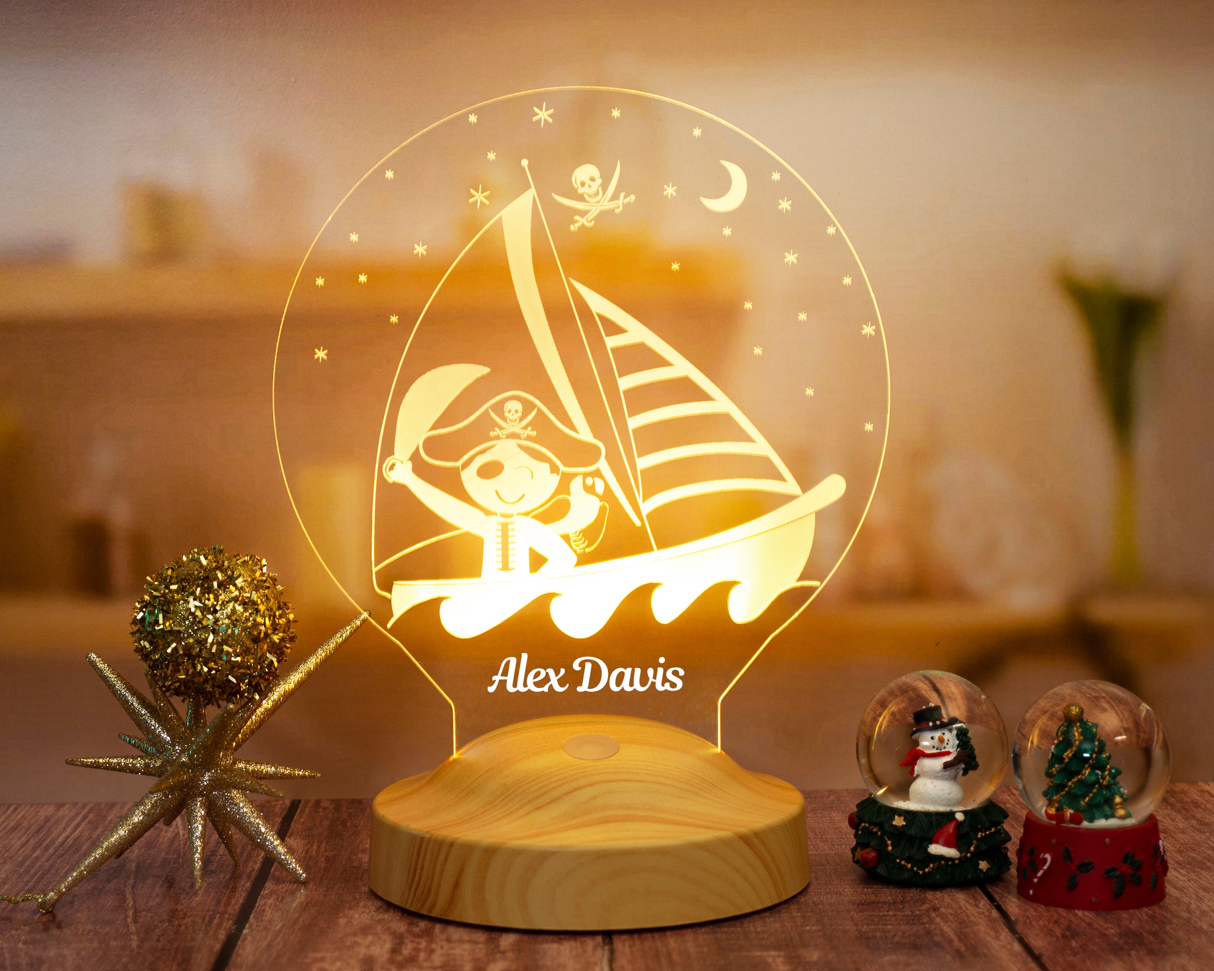Pirat Personalisierte Geschenke Lampe mit Wunschtext