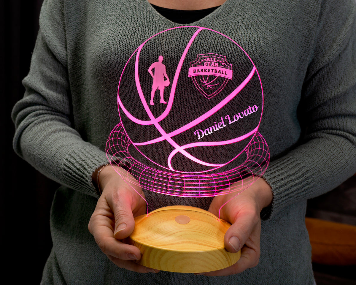 Basketball Personalisierte Lampe mit Wunschtext