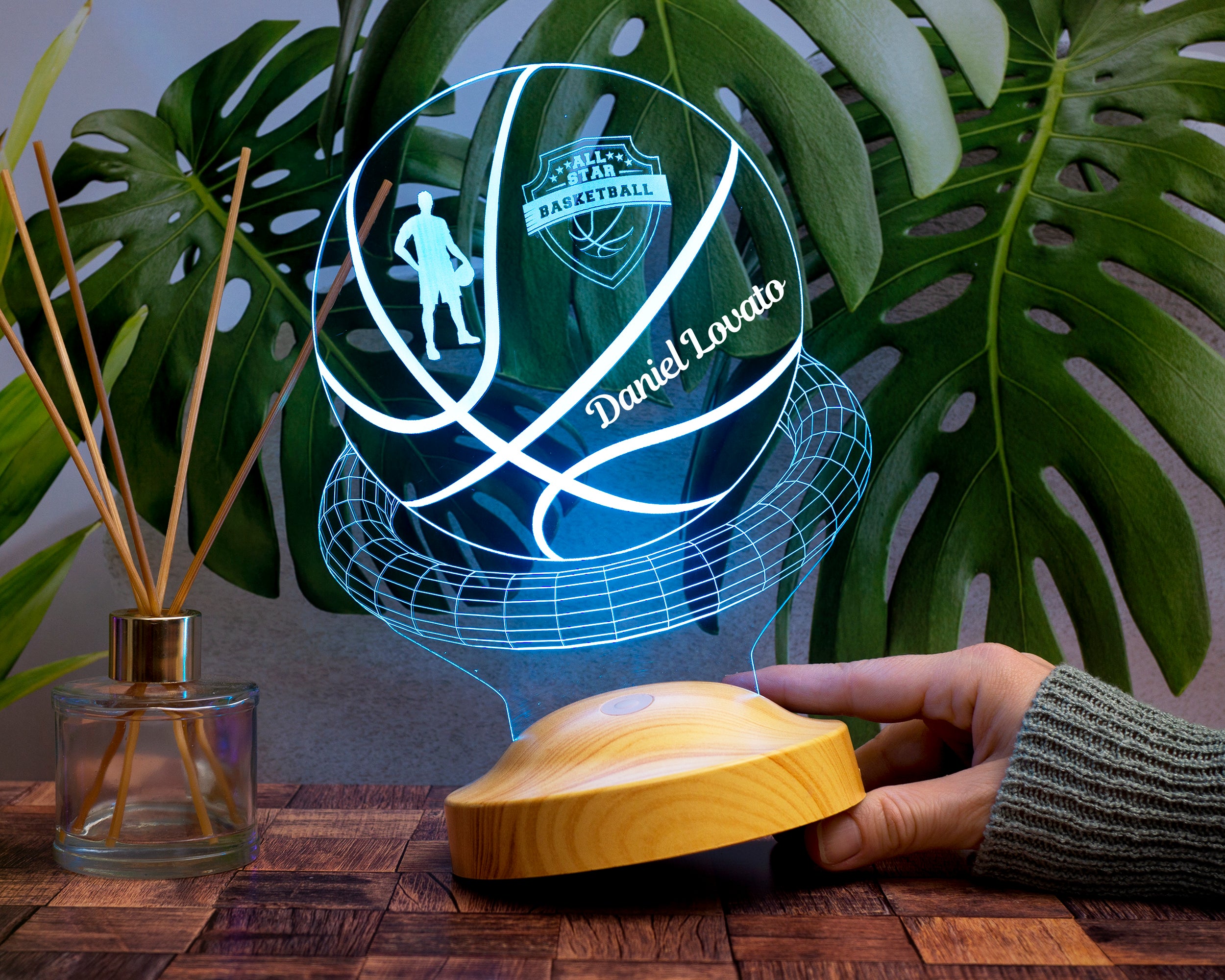 Basketball Personalisierte Lampe mit Wunschtext