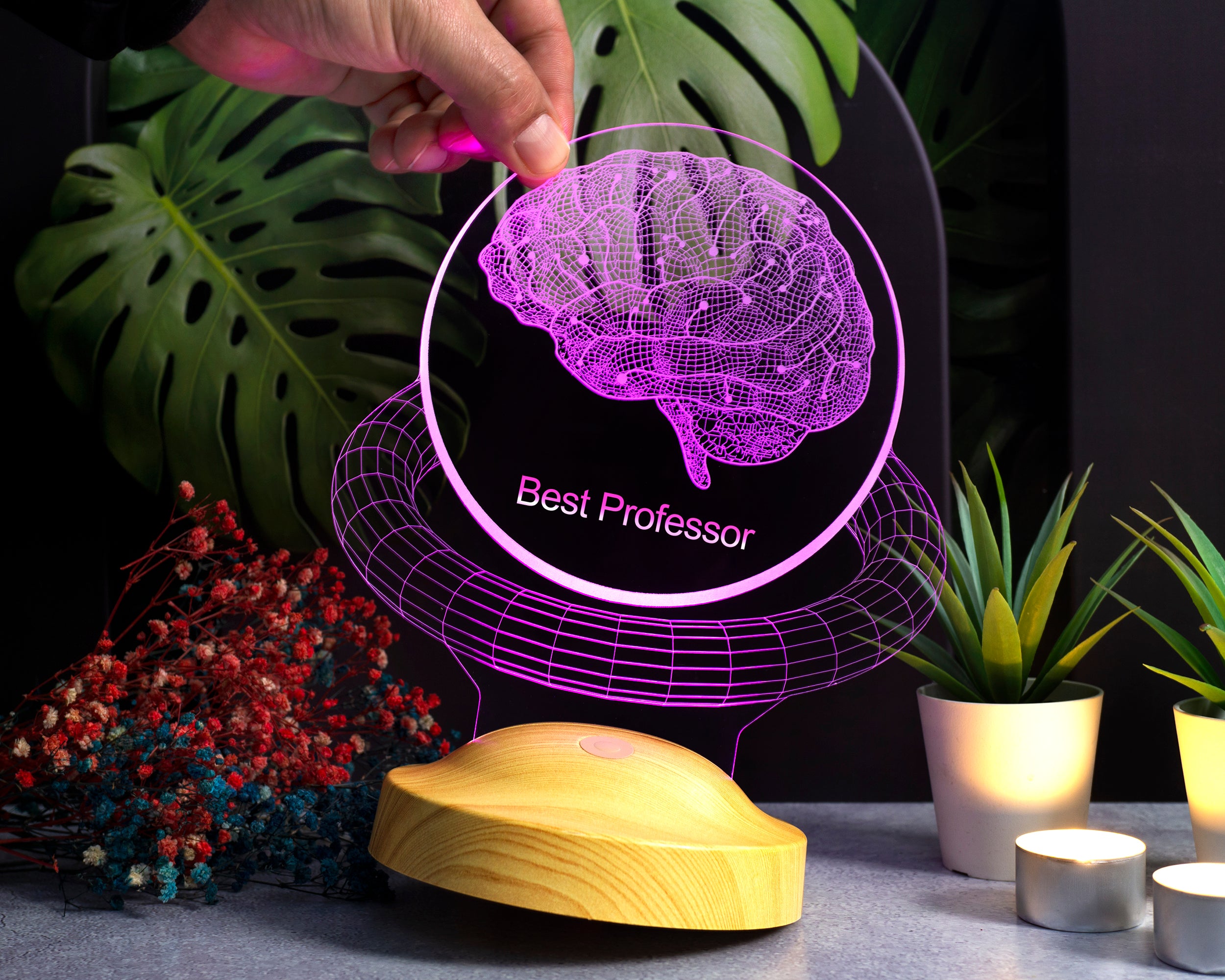 Personalisierte Gehirn 3D-Lampe für Schulpsychologen, Psychologie mit Gravur