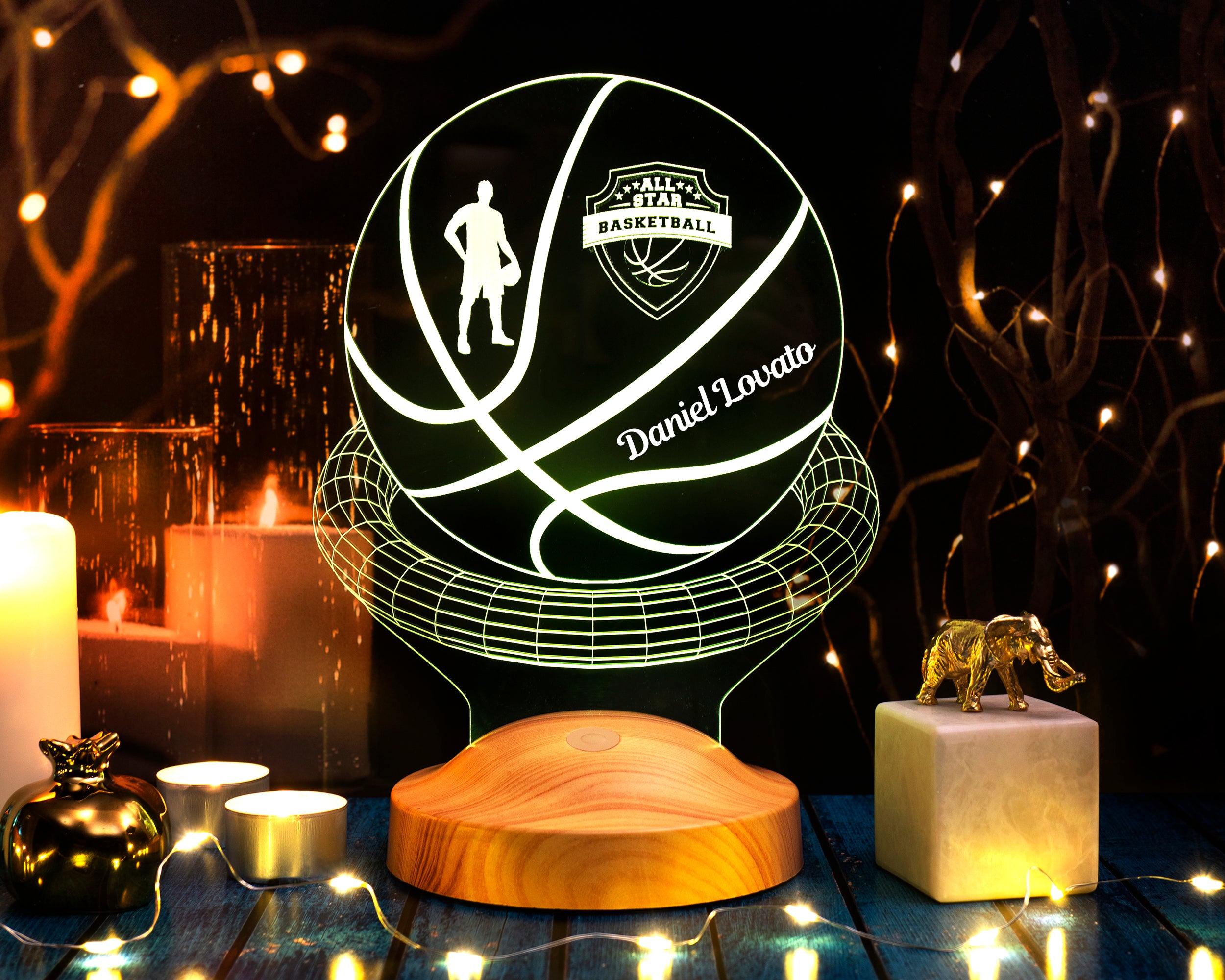Basketball Personalisierte Lampe mit Wunschtext