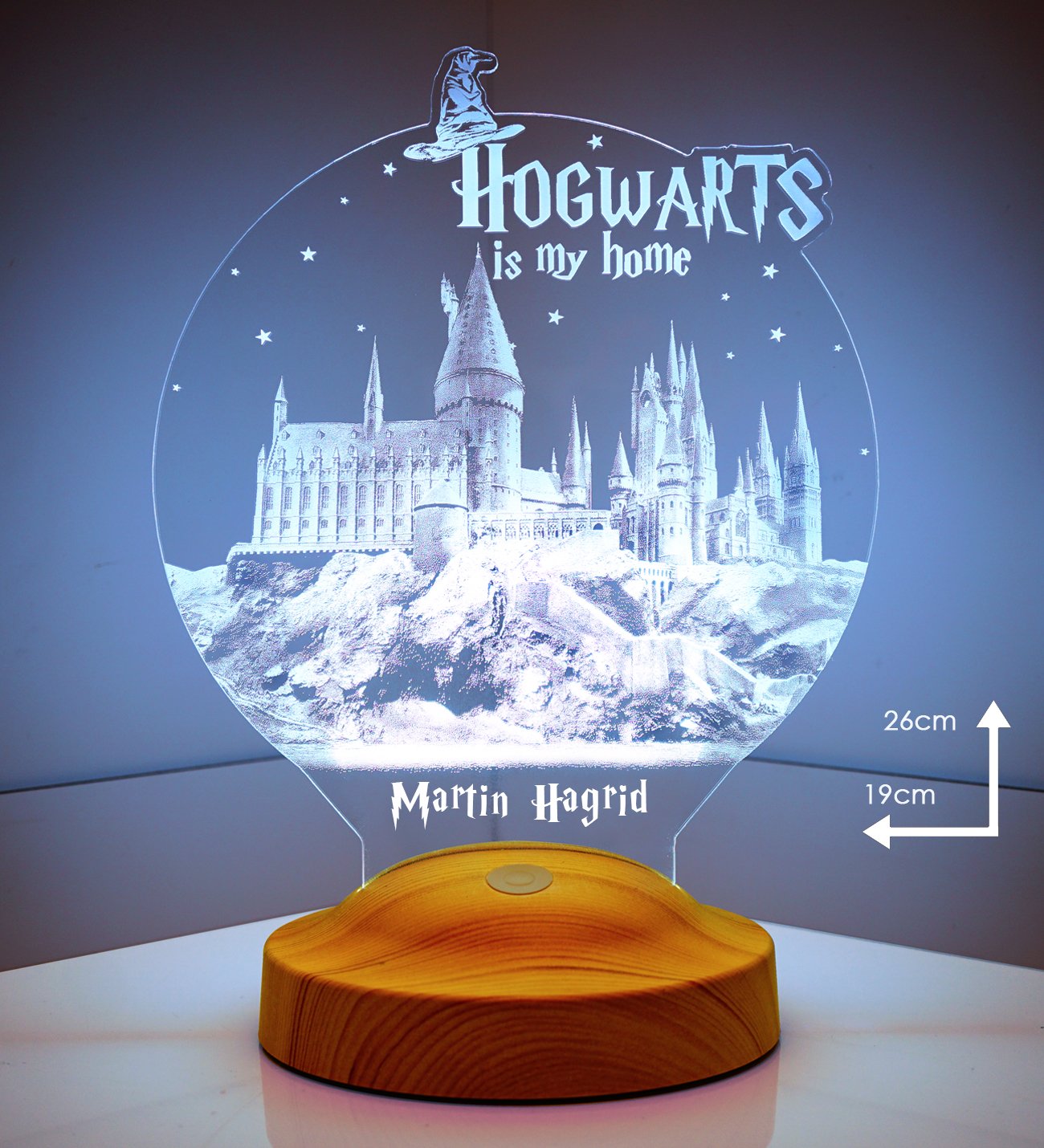 Schloss Personalisierte Lampe mit Gravur 3D Vision LED Nachtlicht
