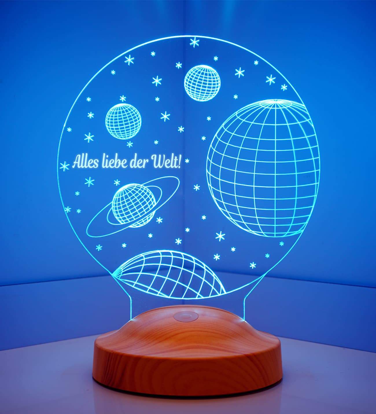 Weltall Personalisierte Lampe mit Wunschtext