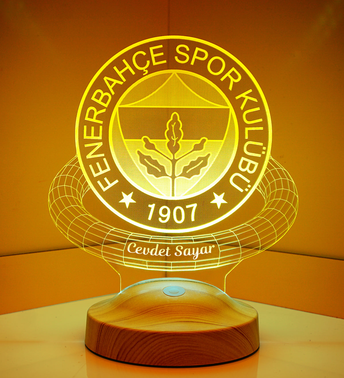 Fenerbahce Fanartikel Personalisierte mit Wunschtext Fener Lampe