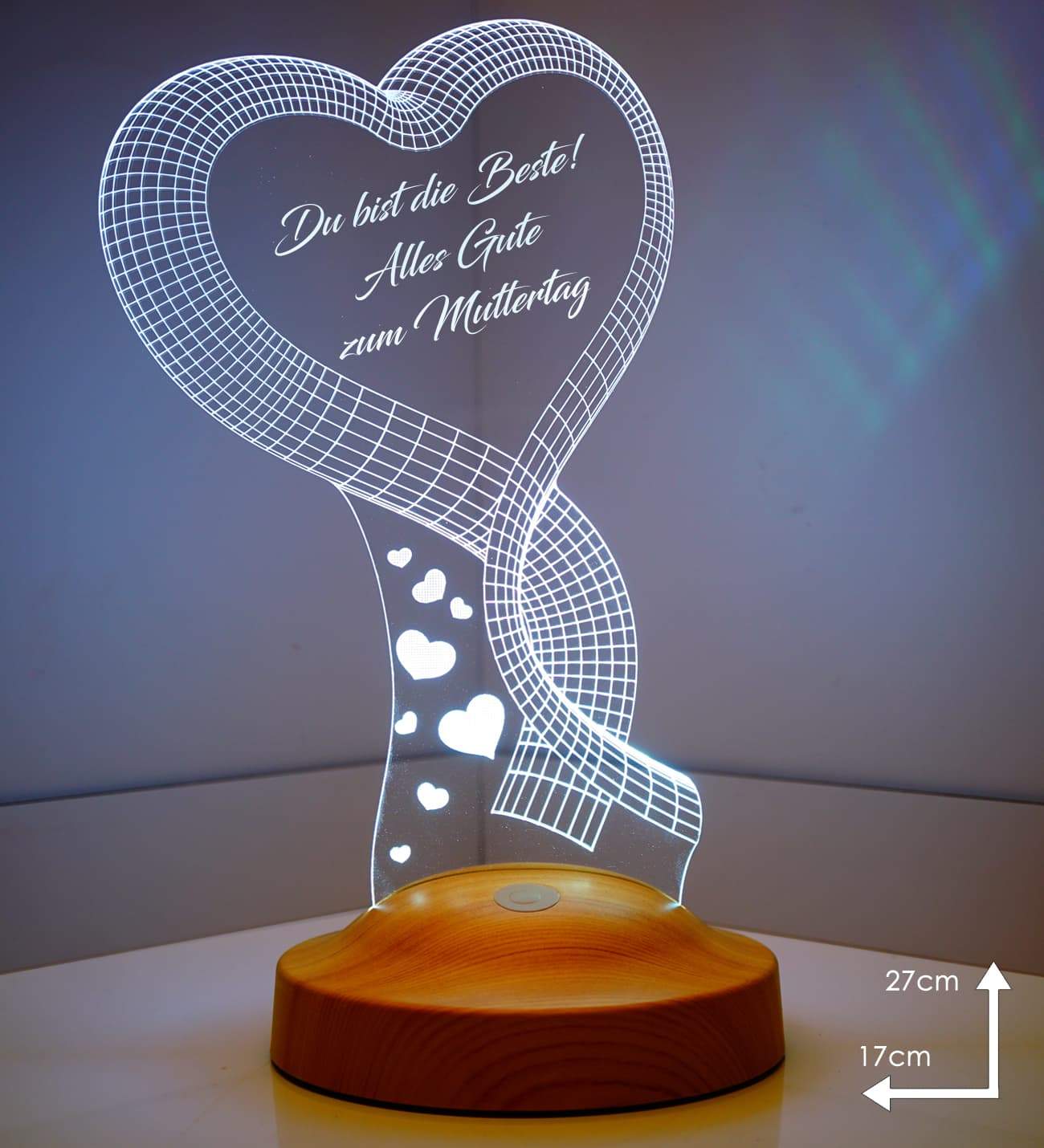 Ein Herz Personalisierte Lampe mit Wunschtext
