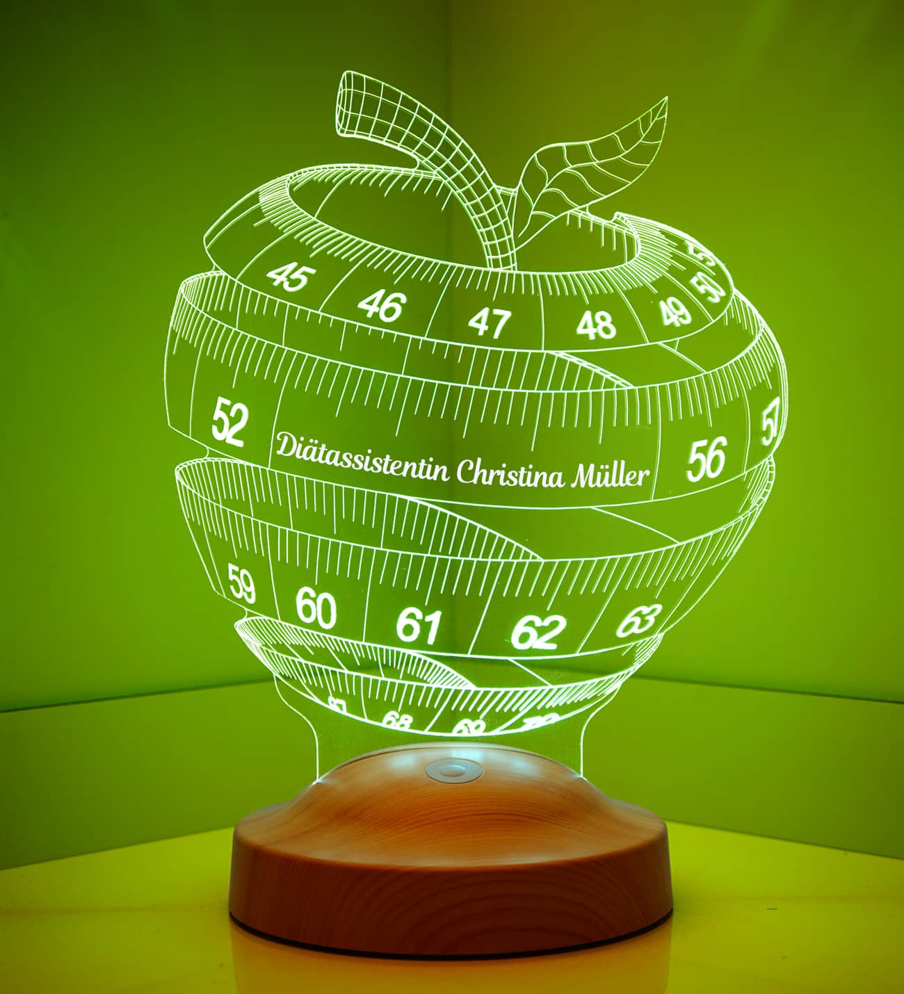 Personalisierte Lampe für Ernährungsberaterin Geschenk mit Gravur