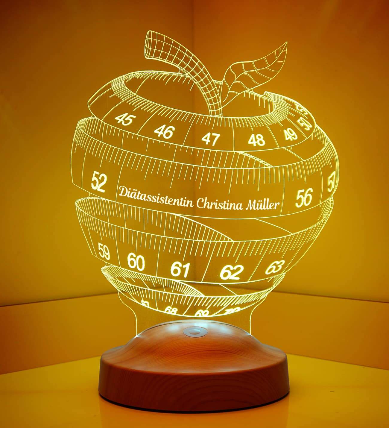 Personalisierte Lampe für Ernährungsberaterin Geschenk mit Gravur