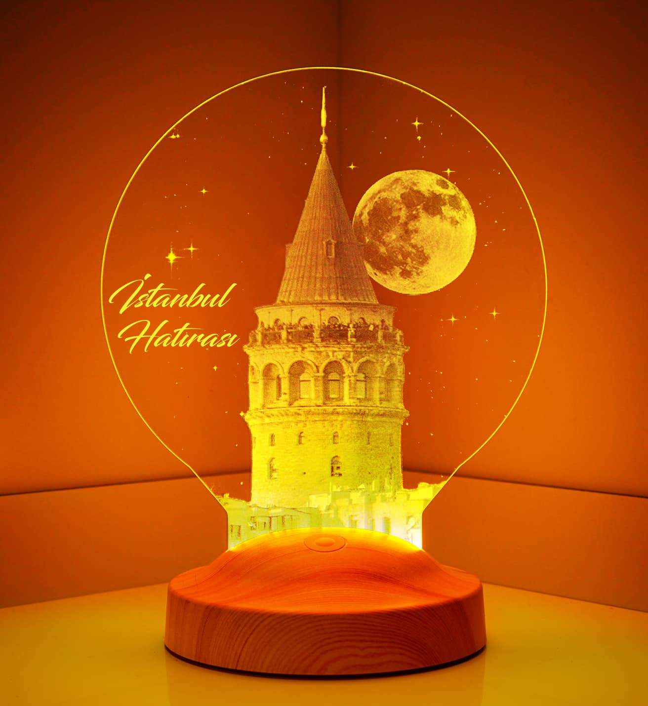Galata Turm Istanbul Personalisierte Lampe mit Wunschtext