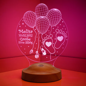 Willkommen Baby Personalisierte Lampe mit Wunschtext
