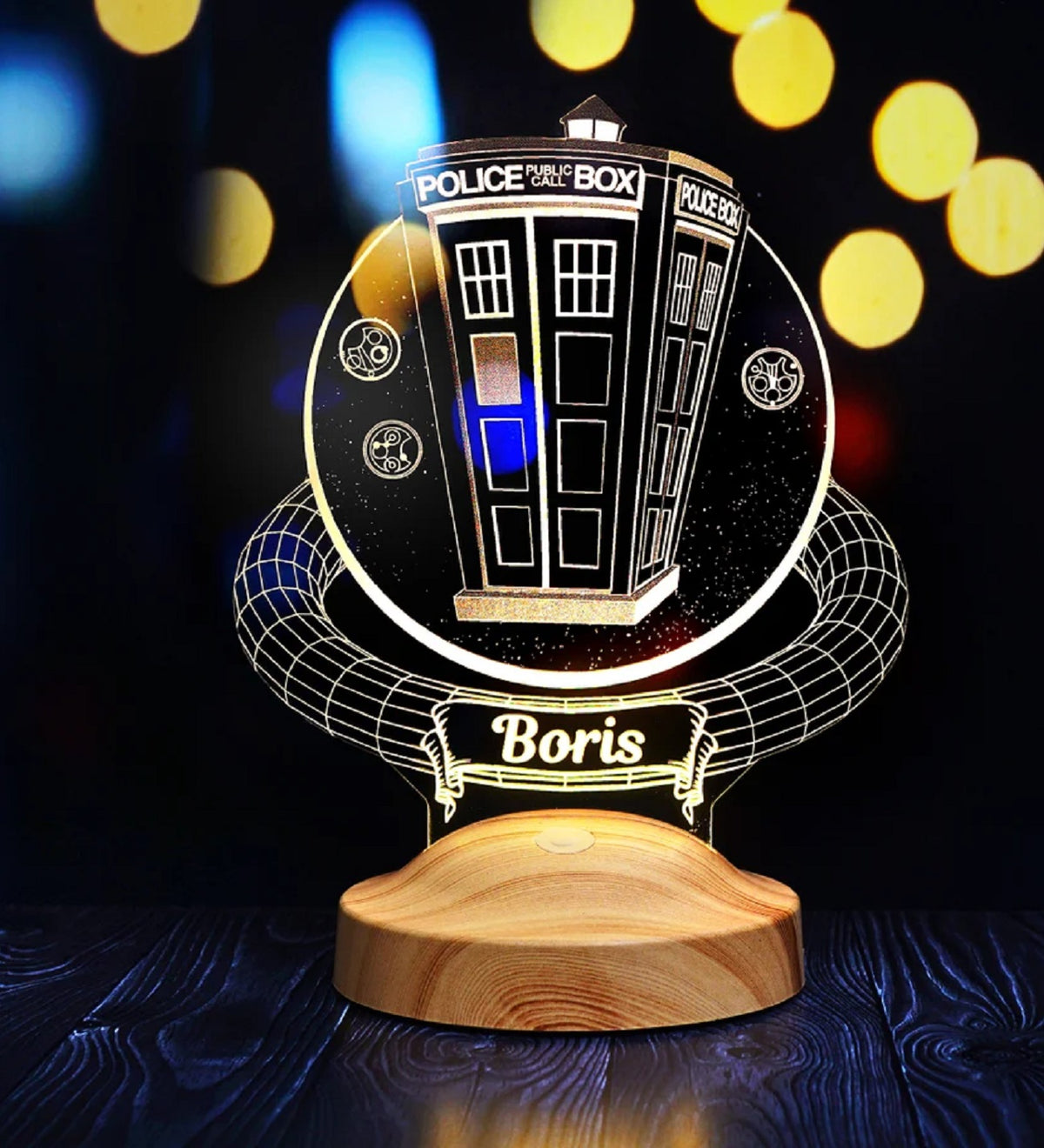 DR WHO TARDIS PERSONALISIERTE 3D LAMPE MIT WUNSCHNAME