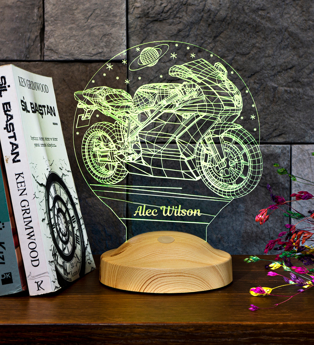 Motorrad Personalisierte Geschenke Lampe mit Wunschtext