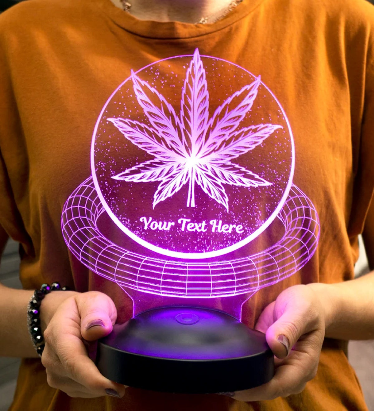 CANNABIS PERSONALISIERTE LAMPE MIT WUNSCHTEXT