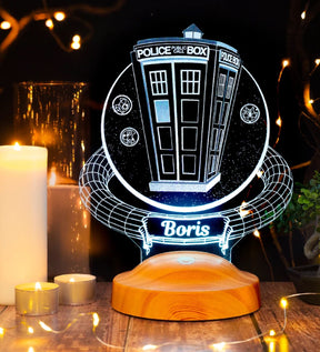 DR WHO TARDIS PERSONALISIERTE 3D LAMPE MIT WUNSCHNAME