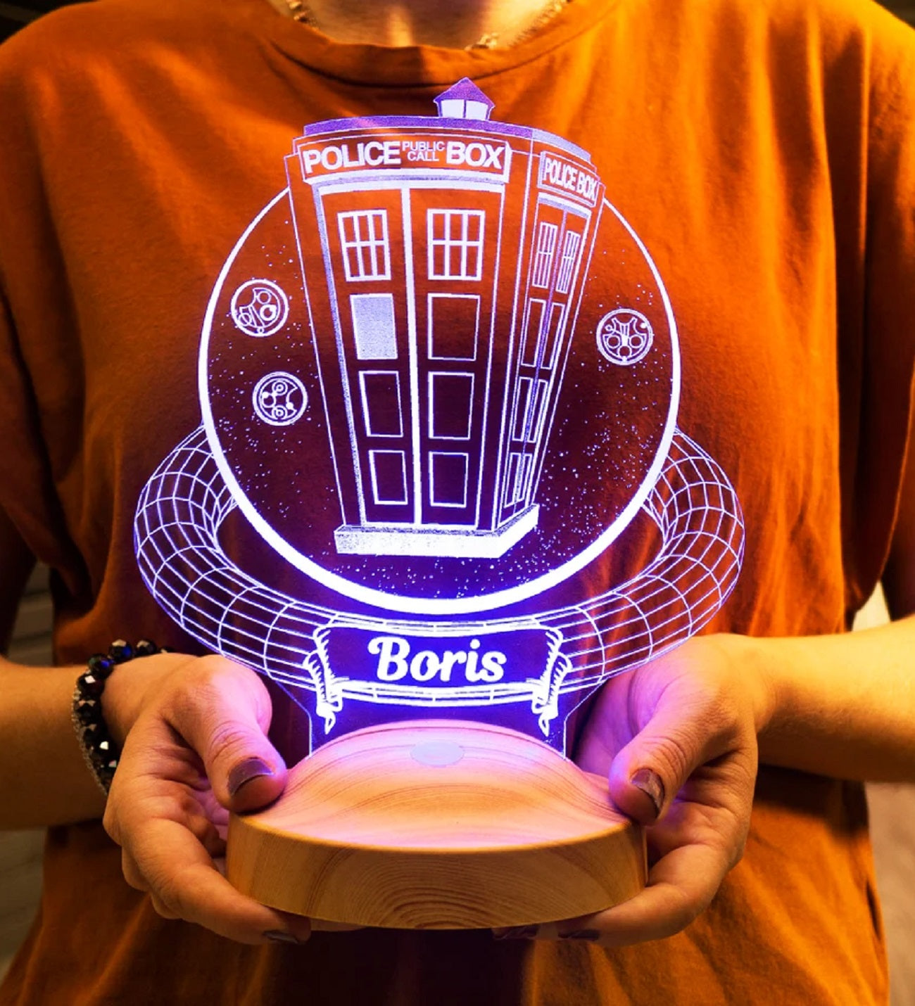 DR WHO TARDIS PERSONALISIERTE 3D LAMPE MIT WUNSCHNAME