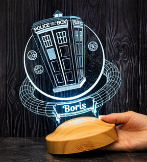 DR WHO TARDIS PERSONALISIERTE 3D LAMPE MIT WUNSCHNAME