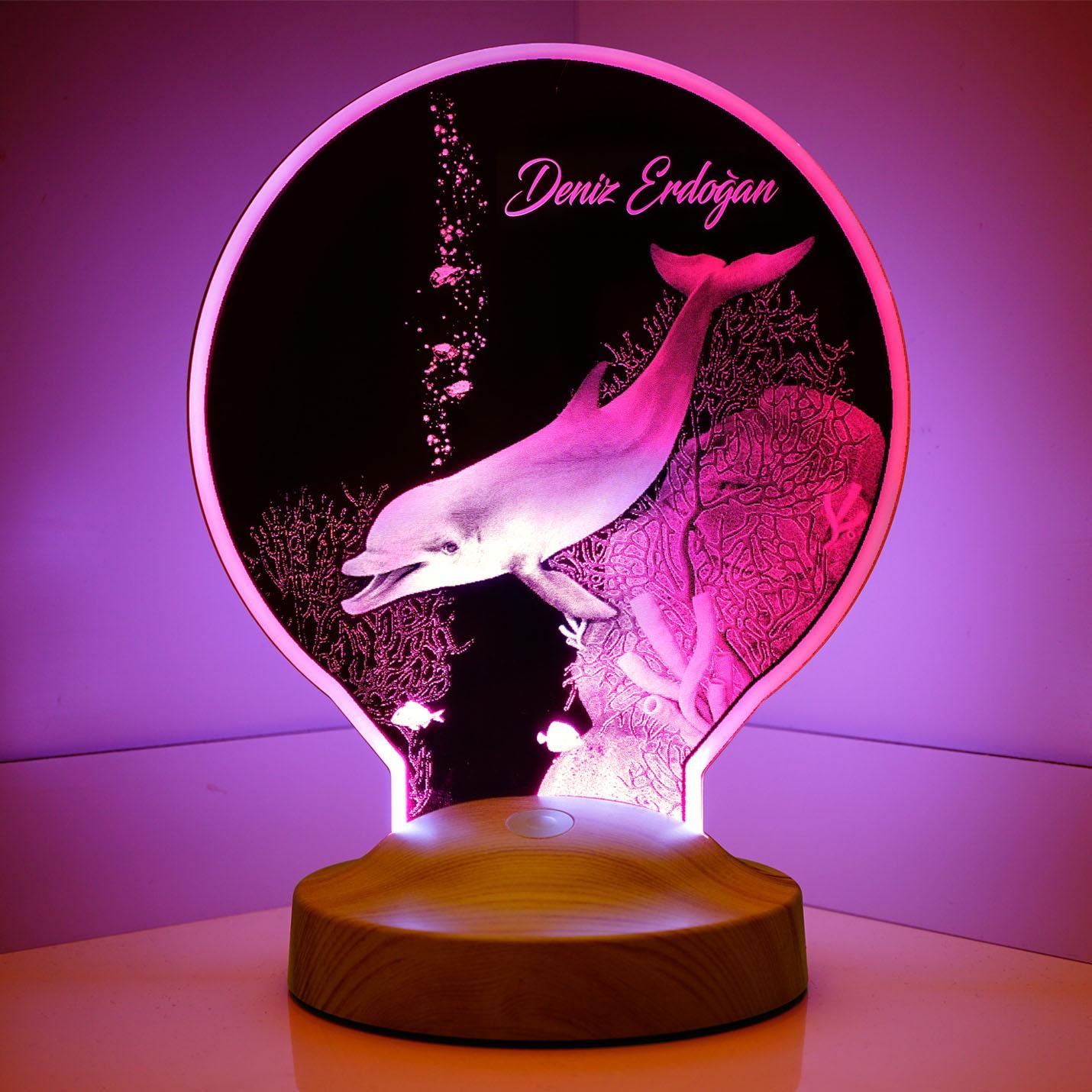 Delphin Personalisierte Lampe mit Wunschtext Delphin Tier