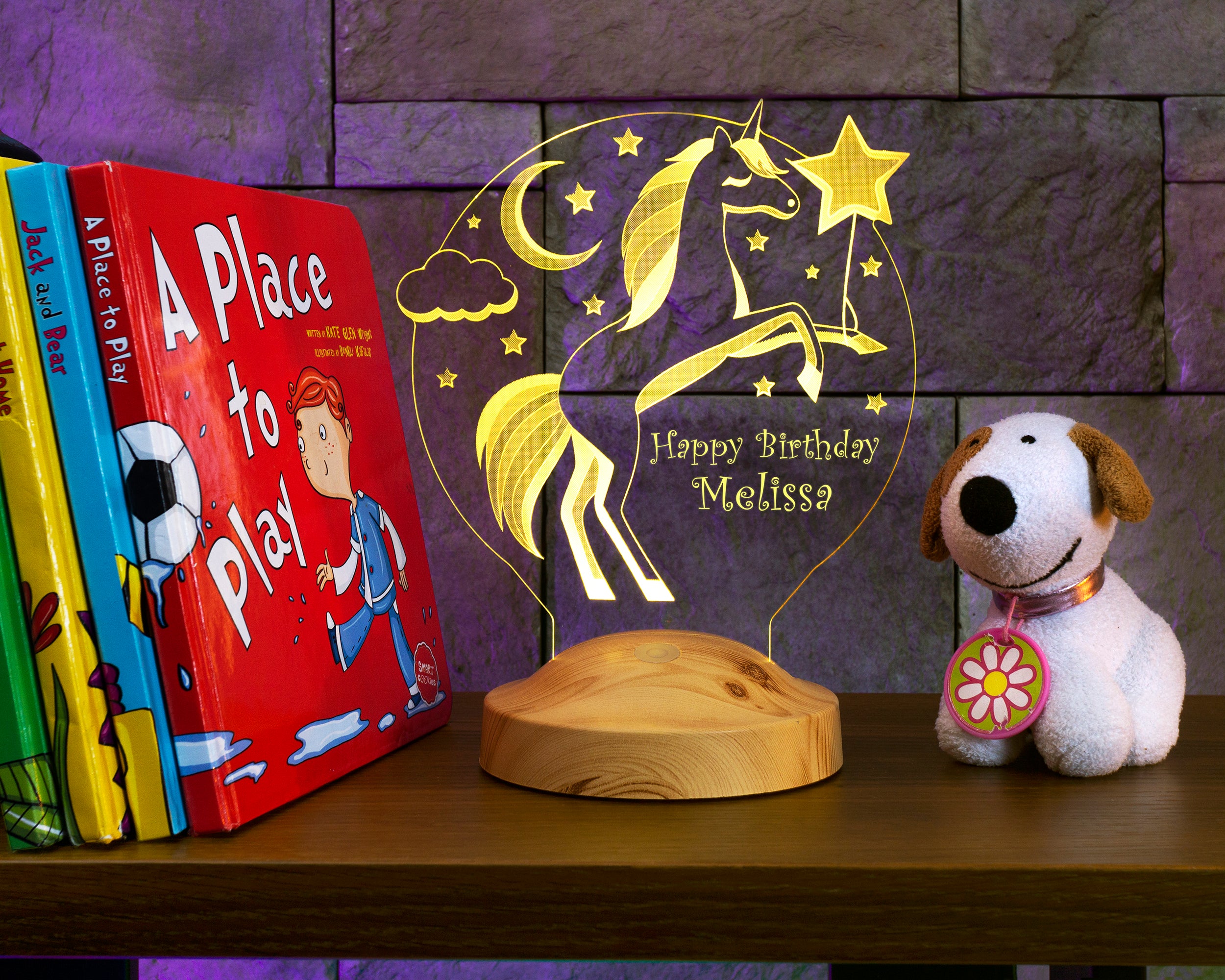 Einhorn Nachtlicht Personalisiert Kinderzimmer Deko Geschenk für kleine Mädchen, Geschenk zum 1. Geburtstag Mädchen